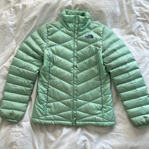 The North Face teal coat
